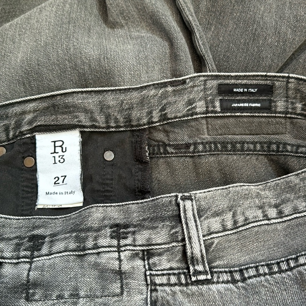 R13 Gray Jeans Made In Italy of Japanese Fabric